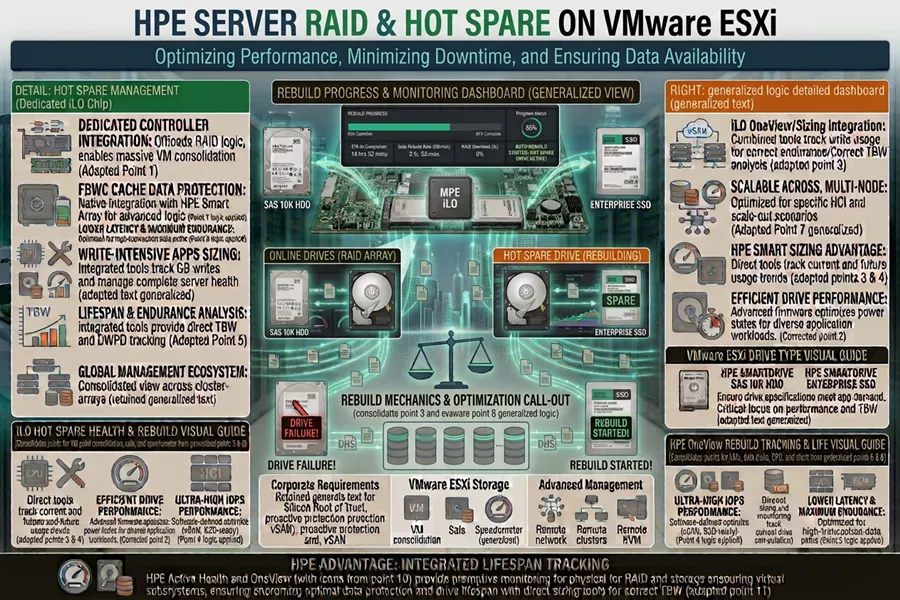 Hot Spare و RAID در سرور VMware ESXi