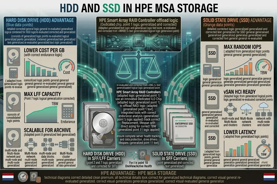 HPE MSA HDD vs SSD مقایسه HDD و SSD در استوریج HPE MSA