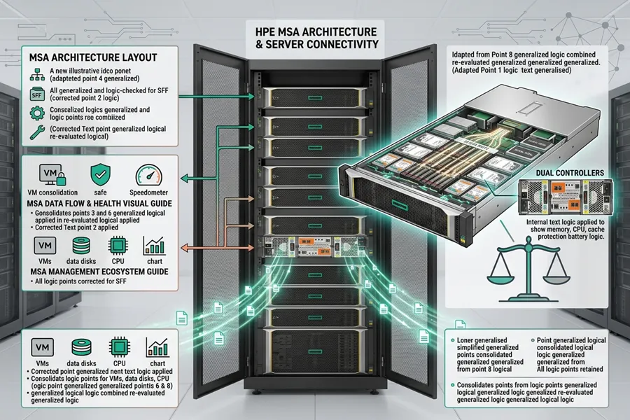 معماری HPE MSA Storage معماری HPE MSA و اتصال استوریج به سرورها