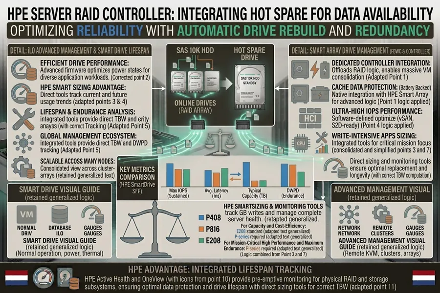 Hot Spare در HPE Smart Array Hot Spare در RAID Controller سرور HPE