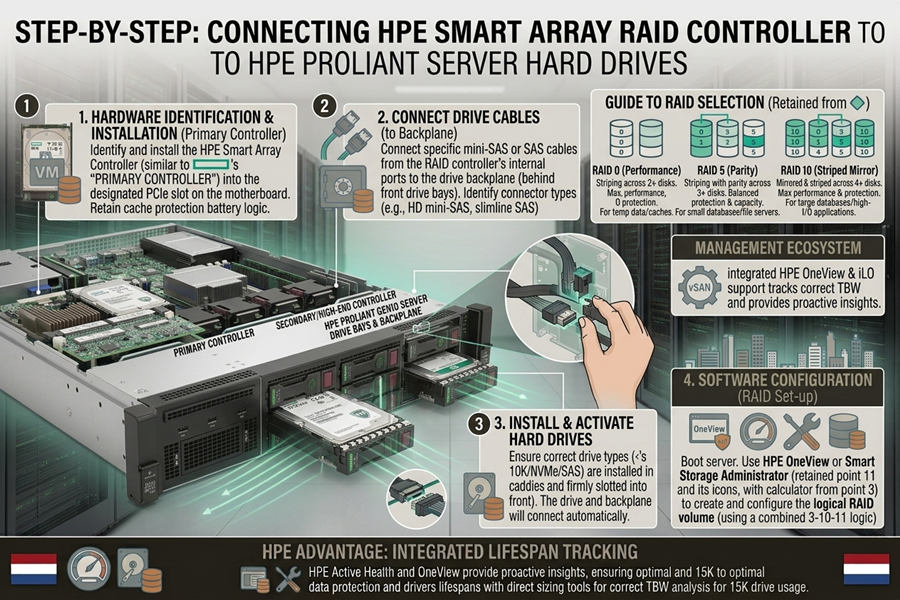 معماری RAID Controller سرور نحوه اتصال RAID Controller به هاردهای سرور HPE